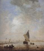Jan van  Goyen Fishermen Hauling a Net oil painting reproduction